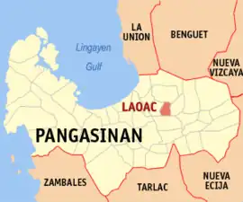 Laoac na Pangasinan  Coordenadas : 16°1'59.99"N, 120°33'0.00"E