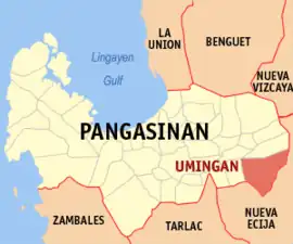 Umingan na Pangasinan  Coordenadas : 15°55'44"N, 120°50'31"E
