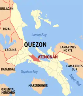 Atimonan na Quezon Coordenadas : 14°0'12.92"N, 121°55'11.50"E