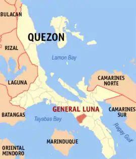 General Luna na Quezon Coordenadas : 13°41'17"N, 122°10'15"E