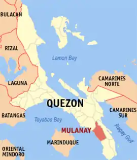 Mulanay na Quezon  Coordenadas : 13°31'20"N, 122°24'15"E