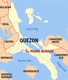Padre Burgos na Quezon  Coordenadas : 13°55'21.36"N, 121°48'41.87"E