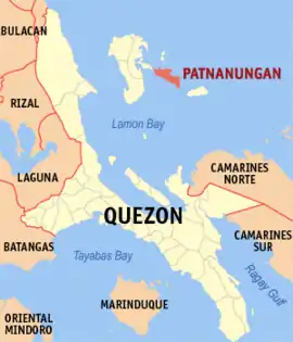 Patnanungan na Quezon  Coordenadas : 14°47'N, 122°11'E