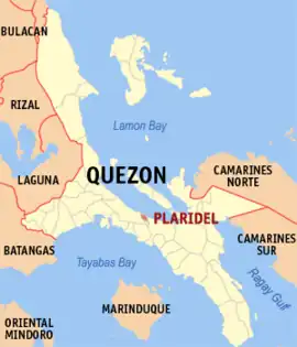 Plaridel na Quezon  Coordenadas : 13°57'4"N, 122°1'13"E