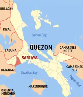 Sariaya na Quezon  Coordenadas : 13°58'N, 121°32'E