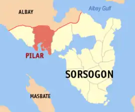 Pilar na Sorsogon  Coordenadas : 12°55'28"N, 123°40'32"E