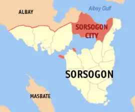Cidade de Sorsogon na Sorsogon Coordenadas : 12°58'27"N, 124°0'21"E