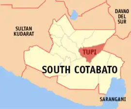 Tupi na Cotabato do Sul  Coordenadas : 6°20'N, 124°57'E