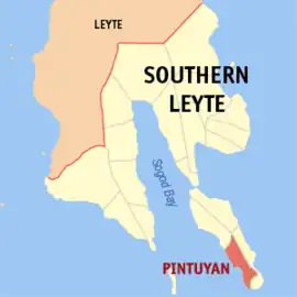 Pintuyan na Leyte do Sul  Coordenadas : 9°57'N, 125°15'E