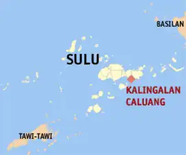 Kalingalan Caluang na Sulu Coordenadas : 5°53'N, 121°16'E