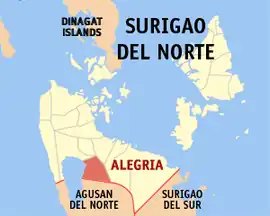 Alegria na Surigao do Norte  Coordenadas : 9°28'0"N, 125°34'36"E
