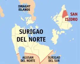 San Isidro na Surigao do Norte  Coordenadas : 9°56'13"N, 126°5'19"E