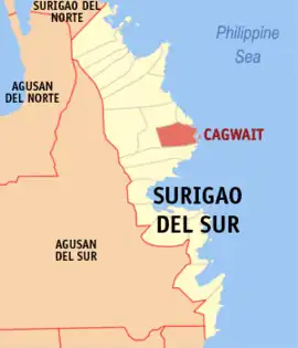 Cagwait na Surigao do Sul  Coordenadas : 8°55'5"N, 126°18'6"E