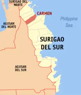 Carmen na Surigao do Sul  Coordenadas : 9°13'44"N, 126°1'0"E