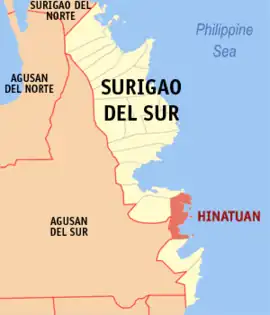 Hinatuan na Surigao do Sul  Coordenadas : 8°21'58"N, 126°20'10"E