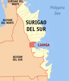 Lianga na Surigao do Sul  Coordenadas : 8°37'58.65"N, 126°5'35.58"E