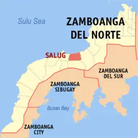 Salug na Zamboanga do Norte  Coordenadas : 8°6'27"N, 122°45'27"E