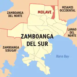 Molave na Zamboanga do Sul  Coordenadas : 8°5'36"N, 123°29'6"E