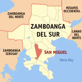 San Miguel na Zamboanga do Sul  Coordenadas : 7°39'0.000"N, 123°16'4.000"E