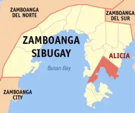 Alicia na Zamboanga Sibugay  Coordenadas : 7°30'21.62"N, 122°56'28.40"E