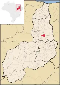 Localização de Aroazes no Piauí