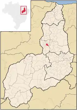 Localização de Hugo Napoleão (Piauí) no Piauí