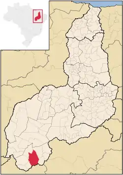 Localização de Parnaguá no Piauí