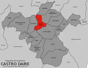 Localização no município de Castro Daire