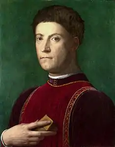 Retrato de Pedro por Bronzino, na National Gallery de Londres