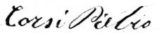 Assinatura de Pietro Corsi