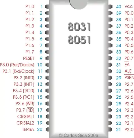 Pinagem do microcontrolador