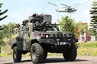 Um blindado Pindad Komodo, de fabricação indonésia.