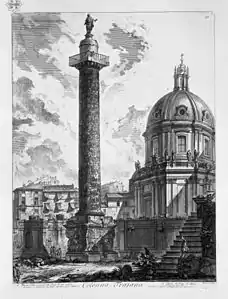 Gravura de Piranesi (séc. XVIII), com a Coluna de Trajano.