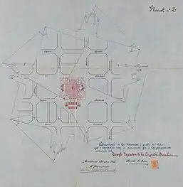 Projeto de praça estrelada para a Sagrada Família (1916)