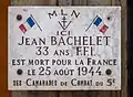 No placa&nbsp;79 comemorando a morte de FFI Jean Bachelet em 1944.