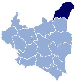 Mapa da divisão administrativa da Polônia (1925-1939) mostrando a localização da voivodia de Wilno (em vermelho).