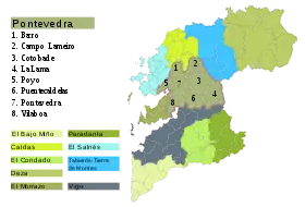 Localização da Comarca de Ponte Vedra na província de Ponte Vedra