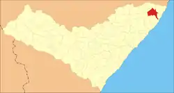 Localização de Porto Calvo em Alagoas