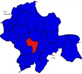 Localização no município de Póvoa de Lanhoso