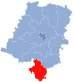 Localização do Condado de Głubczyce na Opolskie.