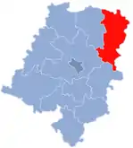 Localização do Condado de Olesno na Opolskie.