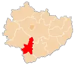 Localização do Condado de Pińczów na Santa Cruz.