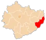 Localização do Condado de Sandomierz na Santa Cruz.