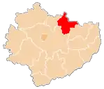 Localização do Condado de Starachowice na Santa Cruz.