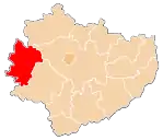 Localização do Condado de Włoszczowa na Santa Cruz.