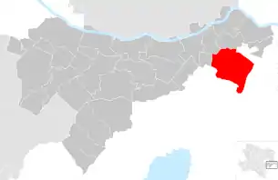 Mapa da Áustria, posição de Prellenkirchen acentuada