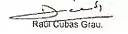 Assinatura de Raúl Cubas Grau