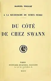 Capa da primeira edição de Du côté de chez Swann, de 1913.