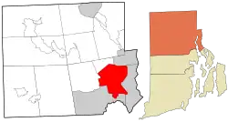 Localização no condado de Providence