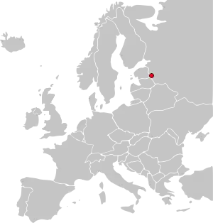 Localização de Pskov na Rússia europeia